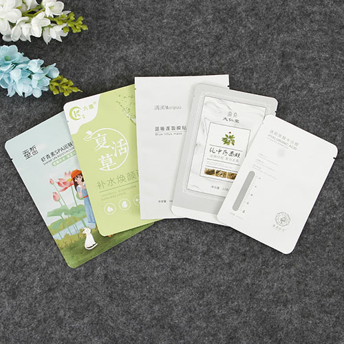 Custom Skincare Masks Printed Plastic Flat Pouch with Low MOQ