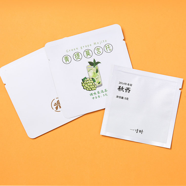 Custom Heat Sealable Tea Food Printed LOW MOQ flat Pouch Bag Mylar Bag